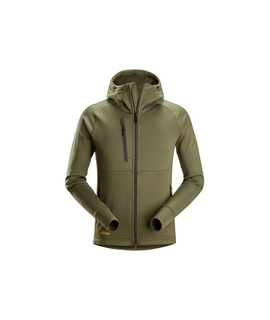 Snickers Workwear Polartec® Power Stretch® huvtröja med hellång dra...