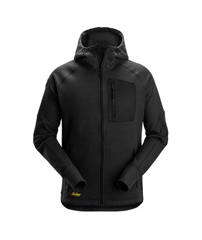 Snickers Workwear FlexiWork huvtröja i fleece med hellång dragkedja...