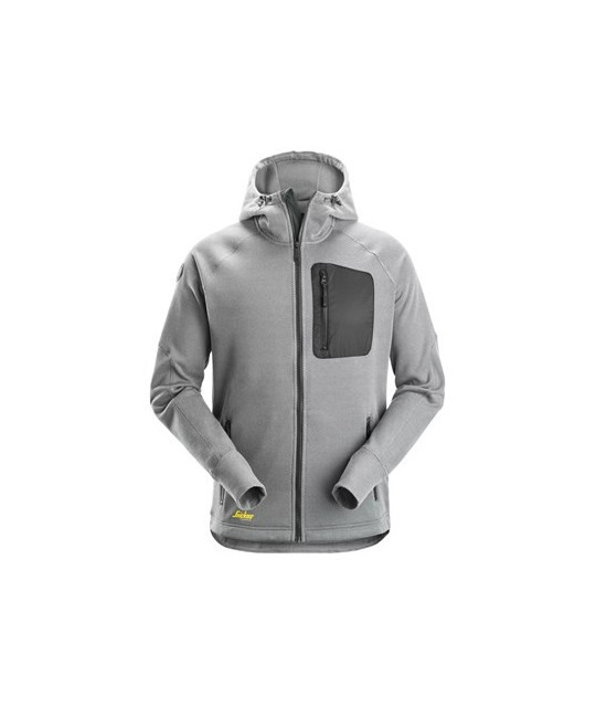 Snickers Workwear FlexiWork huvtröja i fleece med hellång dragkedja...