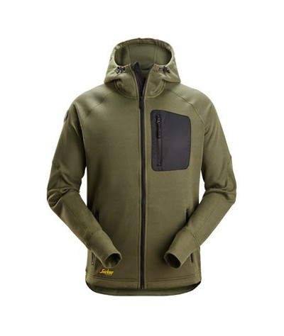 FlexiWork fleece hoodie with full-length zipper
