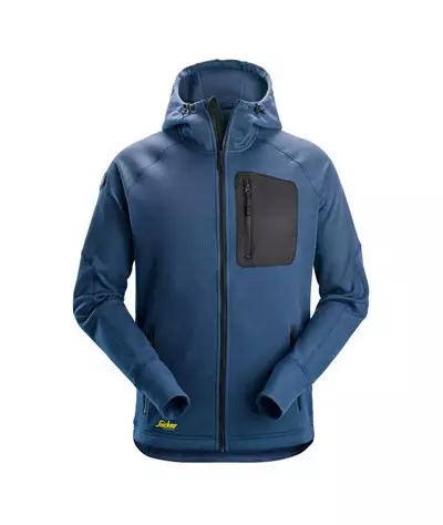 FlexiWork fleece hoodie with full-length zipper