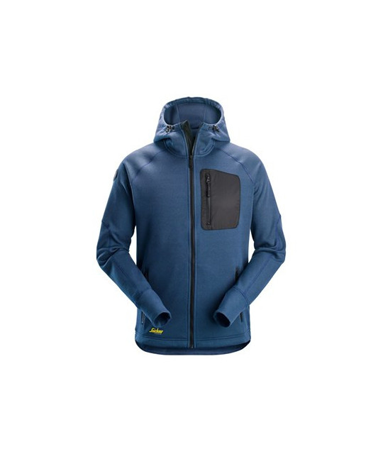 FlexiWork fleece hoodie with full-length zipper