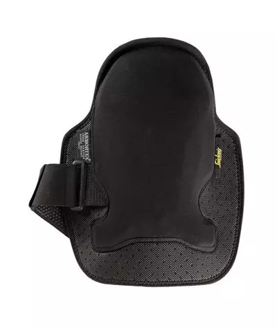 Knee pad pockets with fastening strap