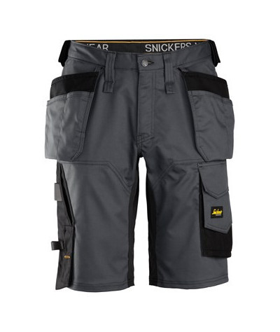 Stretch work shorts with holster pockets