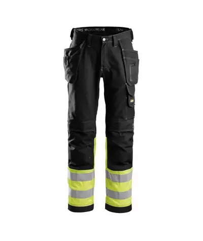 Snickers Workwear Varselbyxor med hölsterfickor i bomull, klass 1, ...