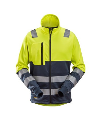 High-visibility jacket with full-length zipper, visibility class 2