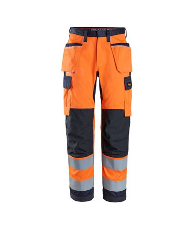 Snickers Workwear Arbetsbyxa hölsterfickor, varselorange klass 2