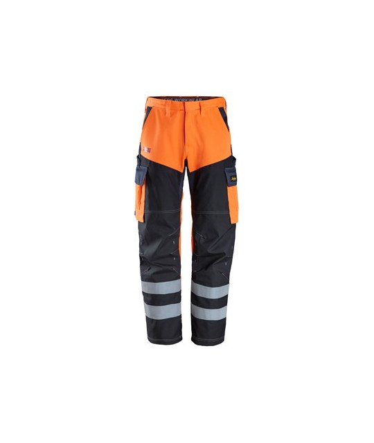 Trousers with reinforced front leg, high-visibility orange class 1