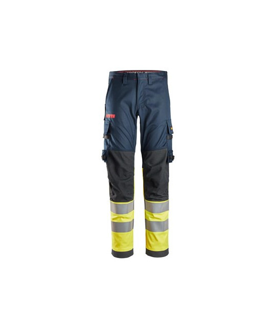 High visibility stretch work trousers, class 1