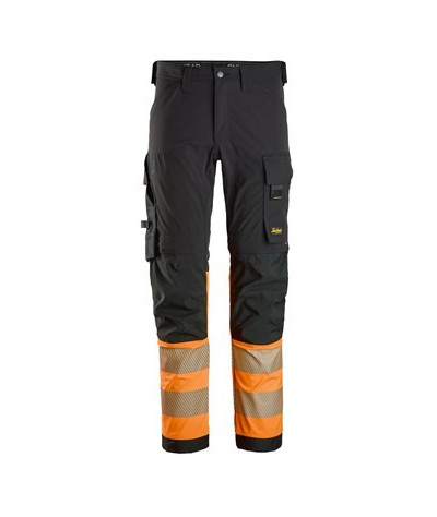 High-visibility trousers with 4-way stretch, class 1