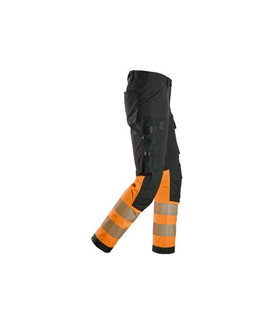 High-visibility trousers with 4-way stretch, class 1