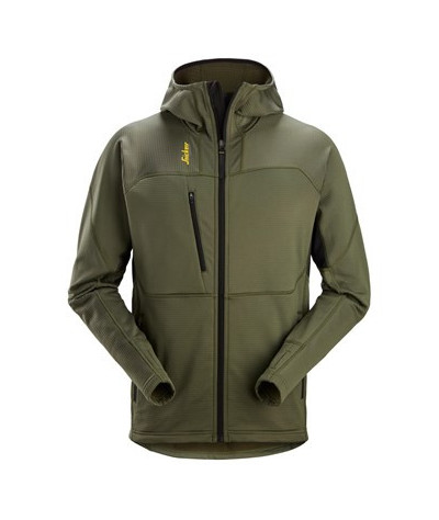 Warm fleece hoodie with a close-fitting fit and full-length zipper