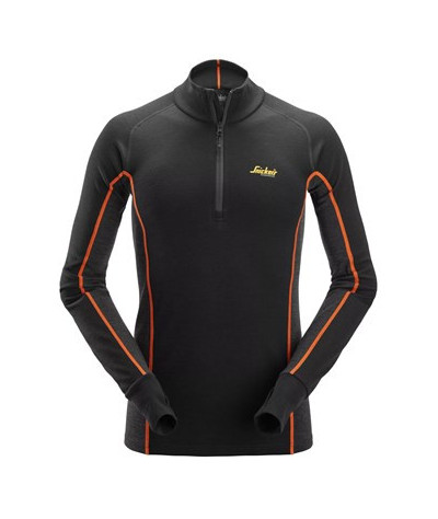 Snickers Workwear Stay Warm underställströja ½ zip i merinoull