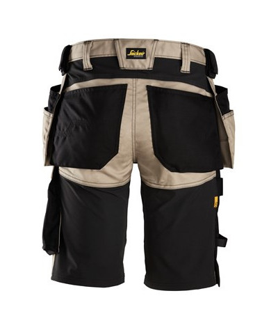 Stretch work shorts with holster pockets