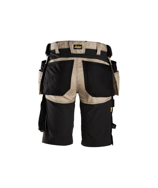 Stretch work shorts with holster pockets