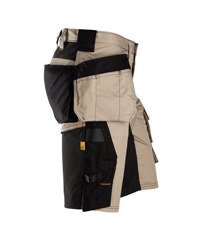 Stretch work shorts with holster pockets