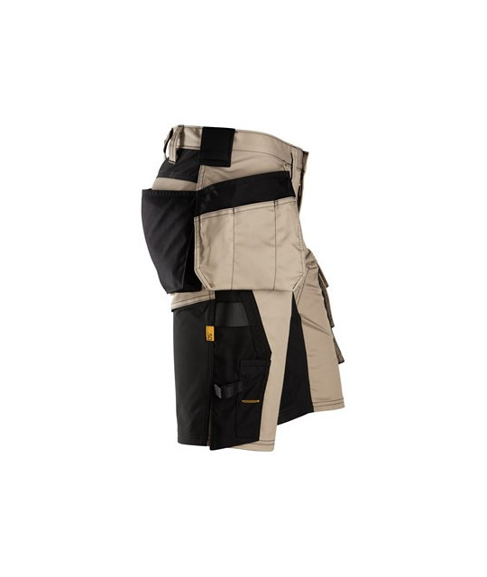Stretch work shorts with holster pockets
