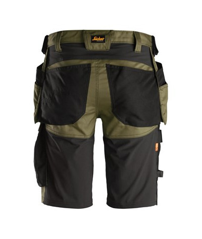 Stretch work shorts with holster pockets