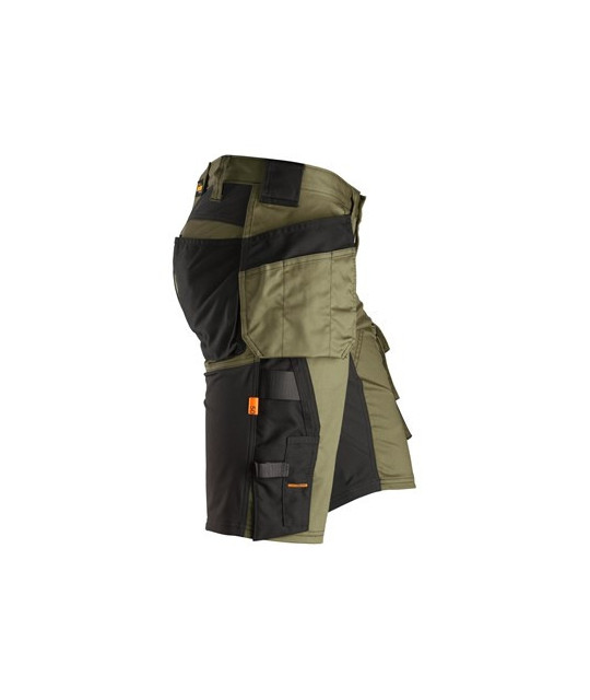 Stretch work shorts with holster pockets