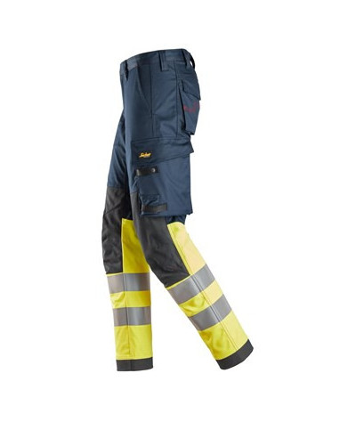 High visibility stretch work trousers, class 1