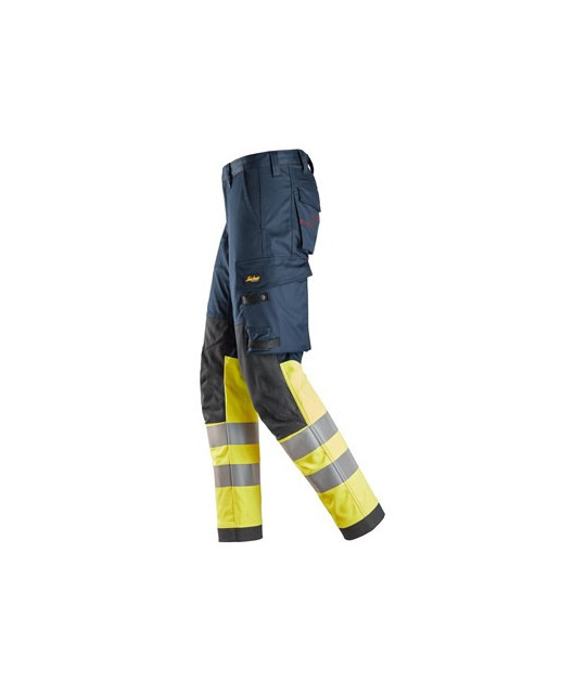 High visibility stretch work trousers, class 1