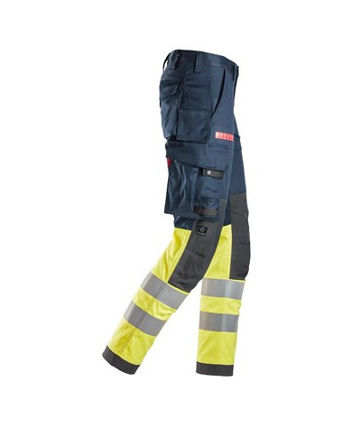 High visibility stretch work trousers, class 1