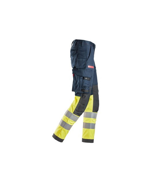 High visibility stretch work trousers, class 1
