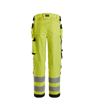 Hi-vis trousers with stretch and holster pockets, class 2, women's