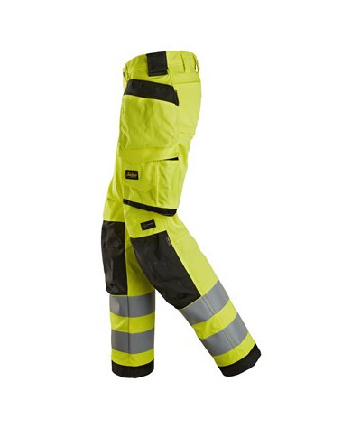 Hi-vis trousers with stretch and holster pockets, class 2, women's
