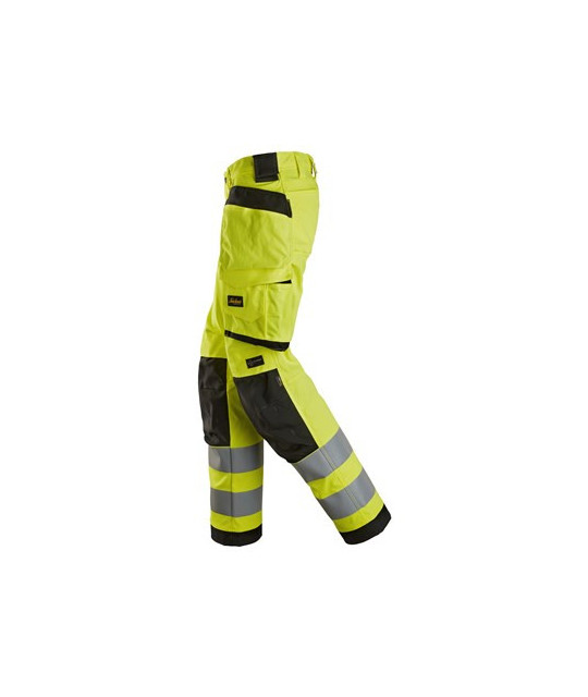 Hi-vis trousers with stretch and holster pockets, class 2, women's
