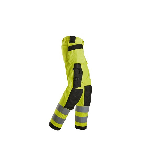 Hi-vis trousers with stretch and holster pockets, class 2, women's