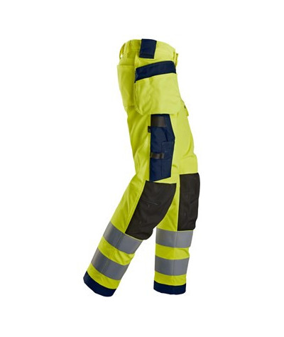 Hi-vis trousers with stretch and holster pockets, class 2, women's