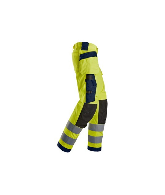 Hi-vis trousers with stretch and holster pockets, class 2, women's